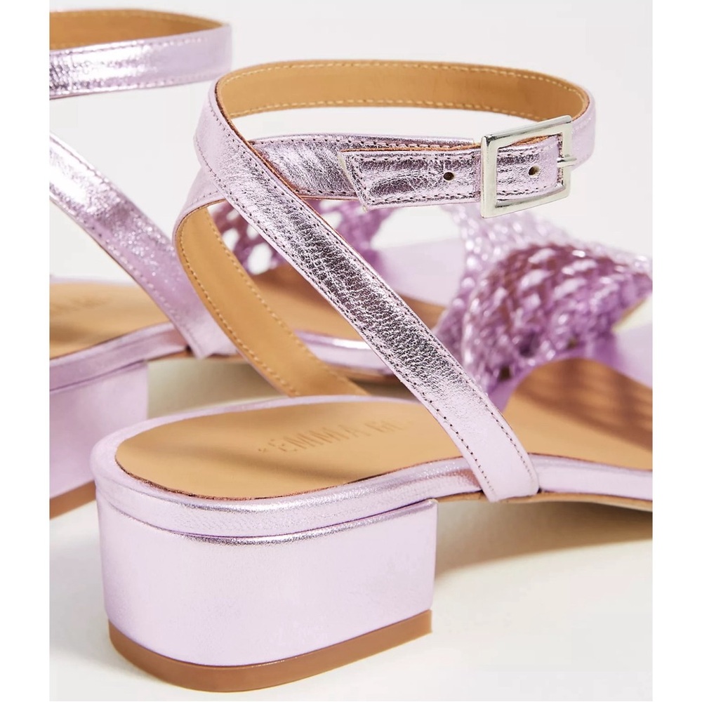 Anthropologie Brida Heeled Elegant Lavender Block Heel Sandals NWT SZ 8 - Picture 4 of 16